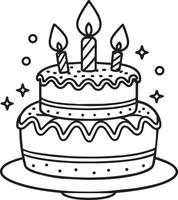 birthday cake with candles illustration isolated on white background vector