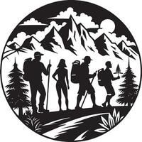 silhouettes of tourist people on the beach illustration black and white vector