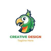 pájaro en pie en rama mascota logo diseño vectore vector