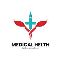 médico logo salud icono vect logo diseño vector