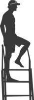 silhouette lifeguard in action full body black color only vector