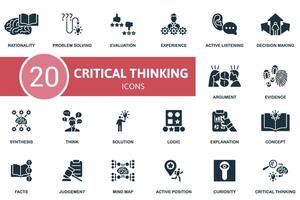 Critical thinking set. Creative icons. Editable elements. vector