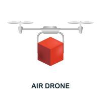 Air Drone icon. 3d illustration from artificial intelligence collection. Creative Air Drone 3d icon for web design, templates, infographics and more vector