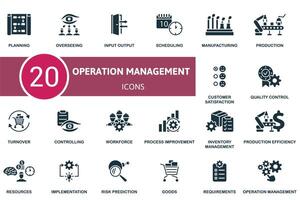 Operation management set. Creative icons. Editable elements. vector