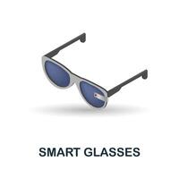 Smart Glasses icon. 3d illustration from artificial intelligence collection. Creative Smart Glasses 3d icon for web design, templates, infographics and more vector