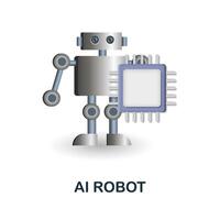 Ai Robot icon. 3d illustration from artificial intelligence collection. Creative Ai Robot 3d icon for web design, templates, infographics and more vector