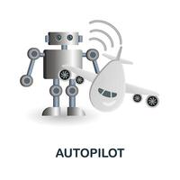 Autopilot icon. 3d illustration from artificial intelligence collection. Creative Autopilot 3d icon for web design, templates, infographics and more vector