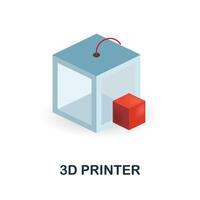 3D Printer icon. 3d illustration from artificial intelligence collection. Creative 3D Printer 3d icon for web design, templates, infographics and more vector