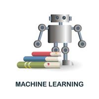 Machine Learning icon. 3d illustration from artificial intelligence collection. Creative Machine Learning 3d icon for web design, templates, infographics and more vector