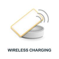 Wireless Charging icon. 3d illustration from artificial intelligence collection. Creative Wireless Charging 3d icon for web design, templates, infographics and more vector