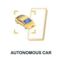 Autonomous Car icon. 3d illustration from internet of things collection. Creative Autonomous Car 3d icon for web design, templates, infographics and more vector