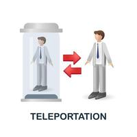 Teleportation icon. 3d illustration from artificial intelligence collection. Creative Teleportation 3d icon for web design, templates, infographics and more vector