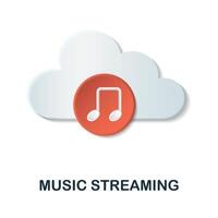 Music Streaming icon. 3d illustration from internet of things collection. Creative Music Streaming 3d icon for web design, templates, infographics and more vector