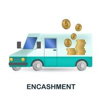 Encashment icon. 3d illustration from banking collection. Creative Encashment 3d icon for web design, templates, infographics and more vector