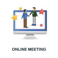 Online Meeting icon. 3d illustration from internet of things collection. Creative Online Meeting 3d icon for web design, templates, infographics and more vector