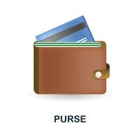 Purse icon. 3d illustration from banking collection. Creative Purse 3d icon for web design, templates, infographics and more vector