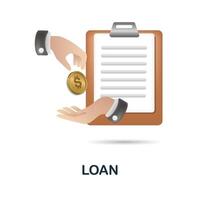 Loan icon. 3d illustration from banking collection. Creative Loan 3d icon for web design, templates, infographics and more vector