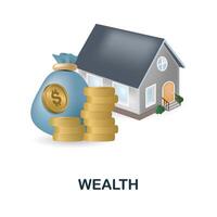 Wealth icon. 3d illustration from banking collection. Creative Wealth 3d icon for web design, templates, infographics and more vector