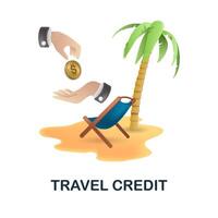 Travel Credit icon. 3d illustration from banking collection. Creative Travel Credit 3d icon for web design, templates, infographics and more vector