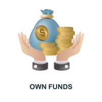 Own Funds icon. 3d illustration from banking collection. Creative Own Funds 3d icon for web design, templates, infographics and more vector