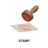 Stamp icon. 3d illustration from banking collection. Creative Stamp 3d icon for web design, templates, infographics and more vector