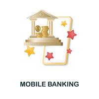 Mobile Banking icon. 3d illustration from banking collection. Creative Mobile Banking 3d icon for web design, templates, infographics and more vector