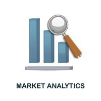 Market Analytics icon. 3d illustration from business plan collection. Creative Market Analytics 3d icon for web design, templates, infographics and more vector