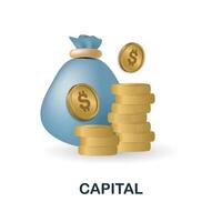 Capital icon. 3d illustration from business plan collection. Creative Capital 3d icon for web design, templates, infographics and more vector