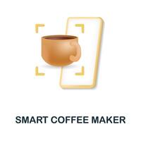 Smart Coffee Maker icon. 3d illustration from internet of things collection. Creative Smart Coffee Maker 3d icon for web design, templates, infographics and more vector