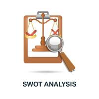 Swot Analysis icon. 3d illustration from business plan collection. Creative Swot Analysis 3d icon for web design, templates, infographics and more vector