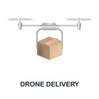 Drone Delivery icon. 3d illustration from internet of things collection. Creative Drone Delivery 3d icon for web design, templates, infographics and more vector