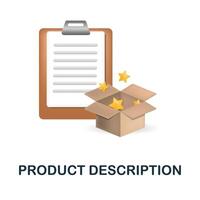 Product Description icon. 3d illustration from business plan collection. Creative Product Description 3d icon for web design, templates, infographics and more vector