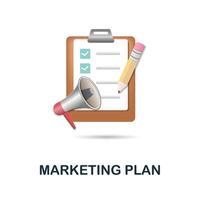 Marketing Plan icon. 3d illustration from business plan collection. Creative Marketing Plan 3d icon for web design, templates, infographics and more vector