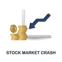 Stock Market Crash icon. 3d illustration from economic crisis collection. Creative Stock Market Crash 3d icon for web design, templates, infographics and more vector