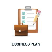 Business Plan icon. 3d illustration from business plan collection. Creative Business Plan 3d icon for web design, templates, infographics and more vector