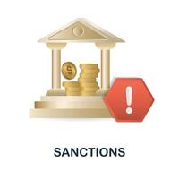 Sanctions icon. 3d illustration from economic crisis collection. Creative Sanctions 3d icon for web design, templates, infographics and more vector