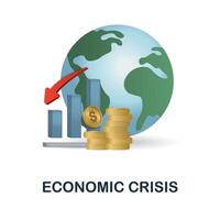 Economic Crisis icon. 3d illustration from economic crisis collection. Creative Economic Crisis 3d icon for web design, templates, infographics and more vector