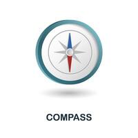 Compass icon. 3d illustration from measuring collection. Creative Compass 3d icon for web design, templates, infographics and more vector