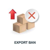 Export Ban icon. 3d illustration from economic crisis collection. Creative Export Ban 3d icon for web design, templates, infographics and more vector