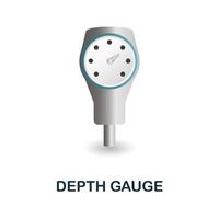 Depth Gauge icon. 3d illustration from measuring collection. Creative Depth Gauge 3d icon for web design, templates, infographics and more vector