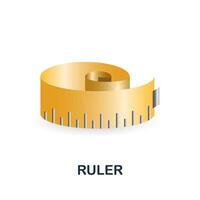 Ruler icon. 3d illustration from measuring collection. Creative Ruler 3d icon for web design, templates, infographics and more vector