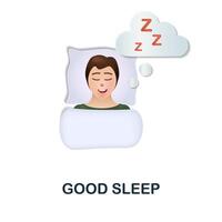 Good Sleep icon. 3d illustration from personal productivity collection. Creative Good Sleep 3d icon for web design, templates, infographics and more vector
