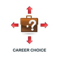 Career Choice icon. 3d illustration from personal productivity collection. Creative Career Choice 3d icon for web design, templates, infographics and more vector