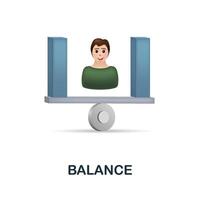 Balance icon. 3d illustration from personal productivity collection. Creative Balance 3d icon for web design, templates, infographics and more vector