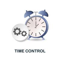 Time Control icon. 3d illustration from personal productivity collection. Creative Time Control 3d icon for web design, templates, infographics and more vector