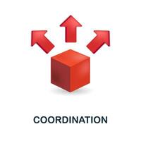 Coordination icon. 3d illustration from personal productivity collection. Creative Coordination 3d icon for web design, templates, infographics and more vector