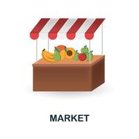 Market icon. 3d illustration from small business collection. Creative Market 3d icon for web design, templates, infographics and more vector