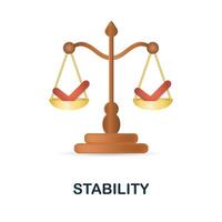 Stability icon. 3d illustration from personal productivity collection. Creative Stability 3d icon for web design, templates, infographics and more vector