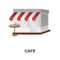 Cafe icon. 3d illustration from small business collection. Creative Cafe 3d icon for web design, templates, infographics and more vector