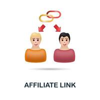 Affiliate Link icon. 3d illustration from affiliate marketing collection. Creative Affiliate Link 3d icon for web design, templates, infographics and more vector